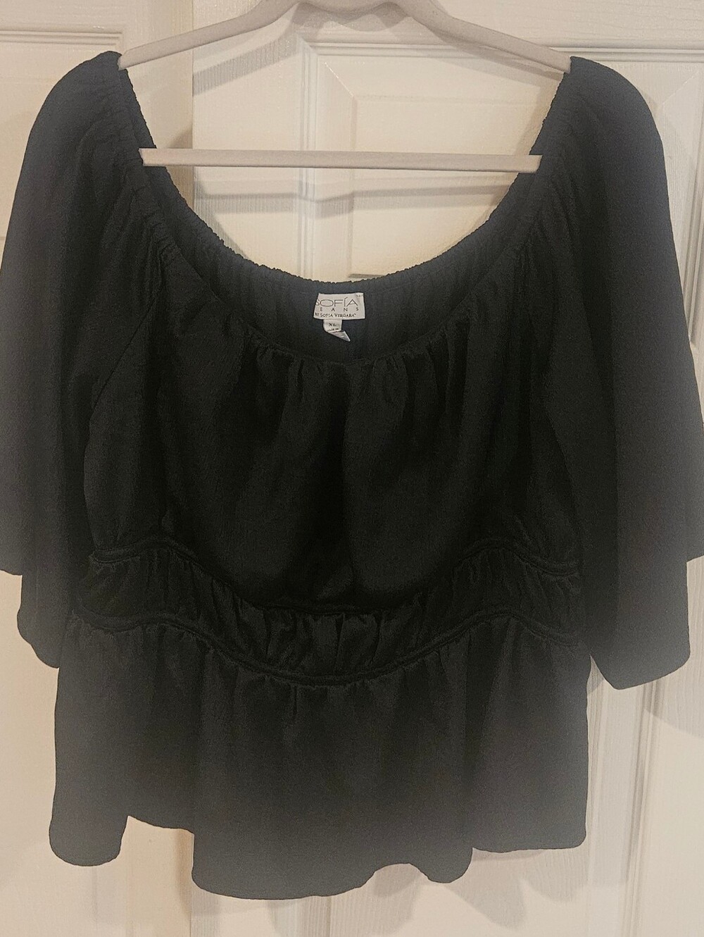 Sofia by sofia vergara Black Off-Shoulder Peasant Blouse